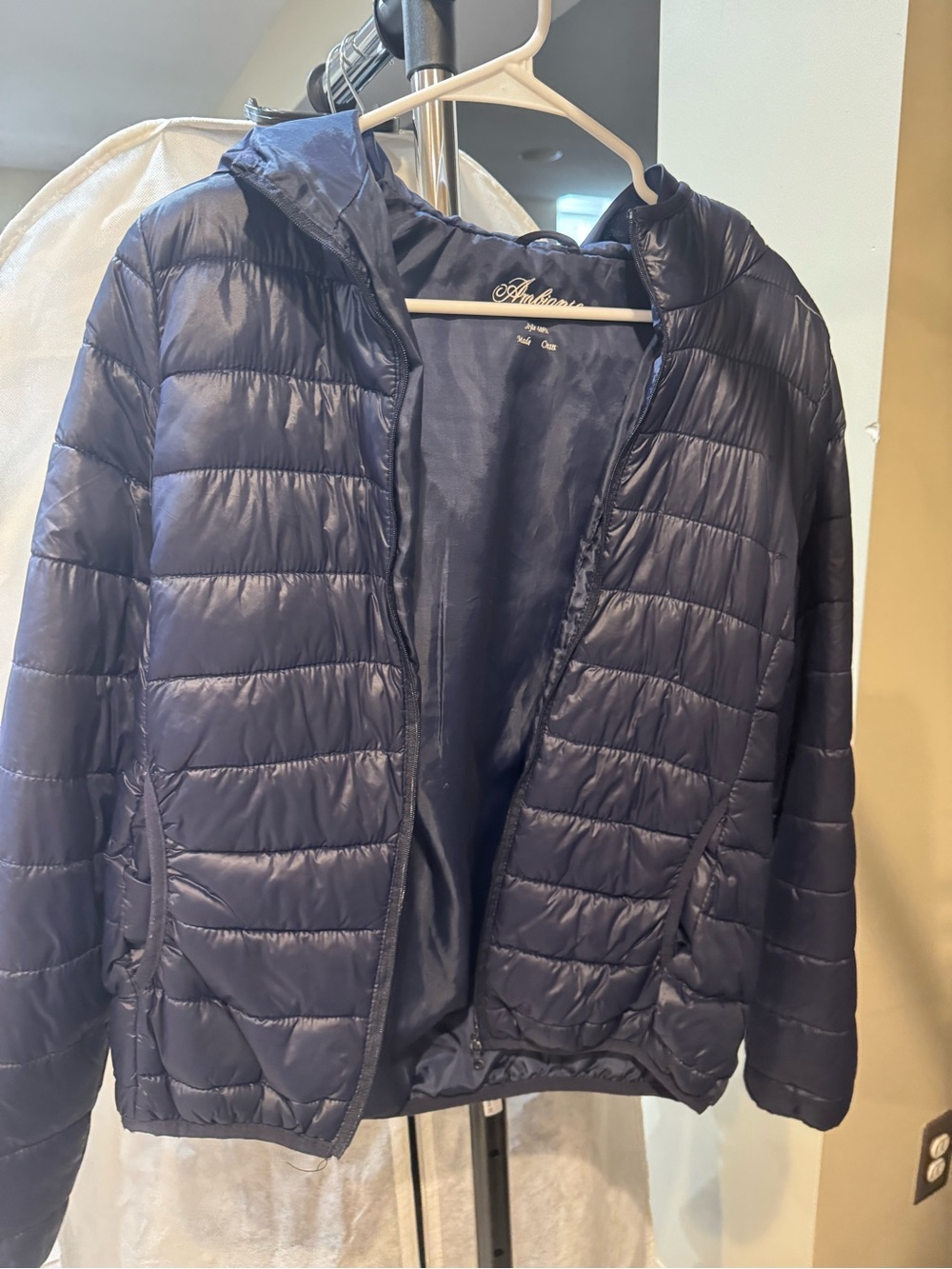 Ambiance Quilted Puffer Jacket in Navy